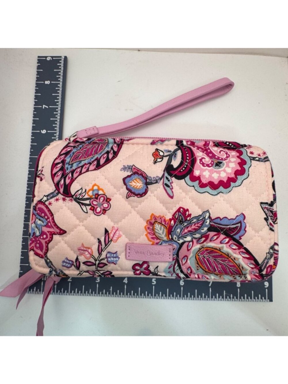 All in One Crossbody Vera Bradley RFID Wristlet Wallet Felicity Paisley Floral - Picture 8 of 13